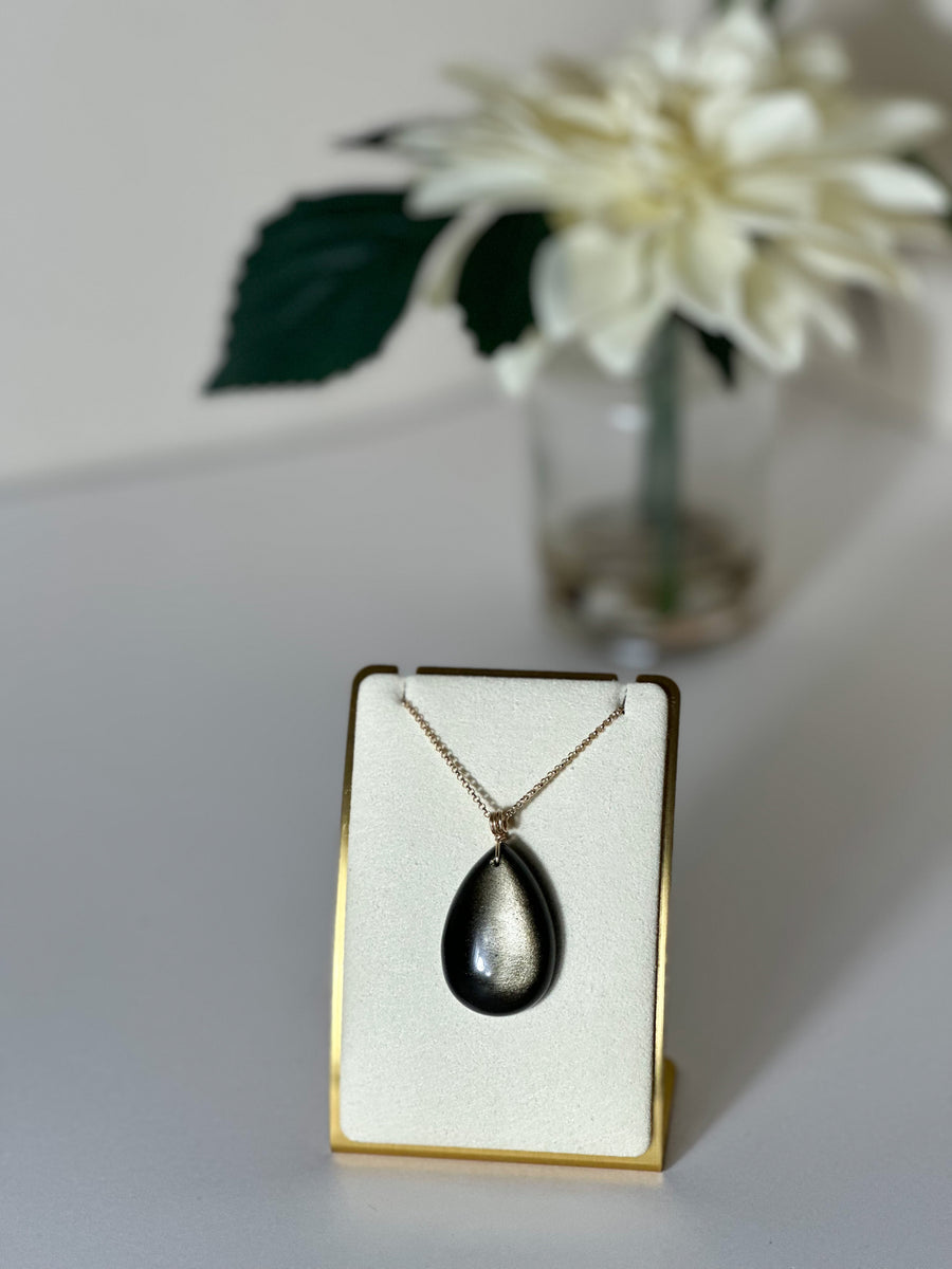 Golden Sheen Obsidian Necklace