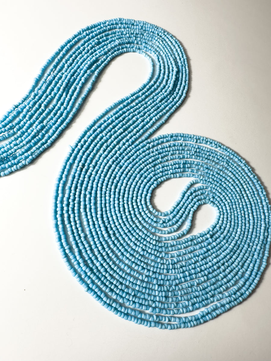 Authentic Hand Made Tie On Teal Waistbeads