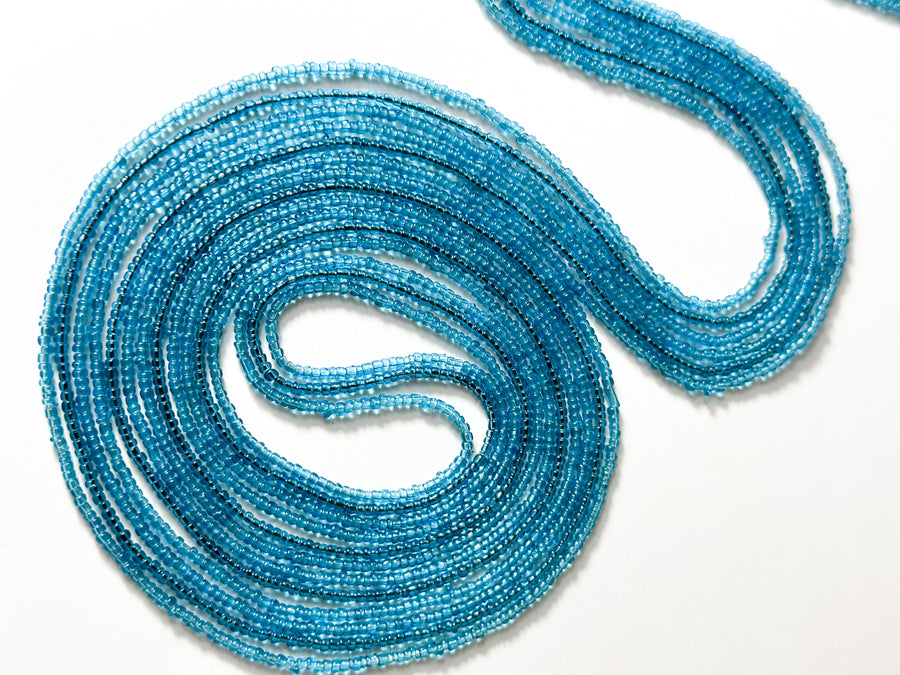 Shimmery Blue Teal Authentic Tie On Waistbeads