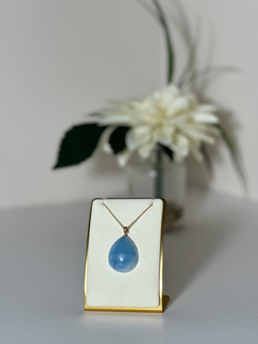 Hand Wrapped 14K GF Aquamarine Necklace