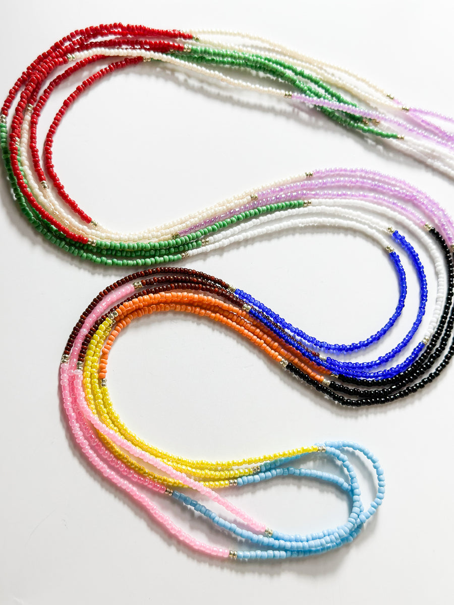 Multi-Colored Traditional Tie-On Wasitbeads