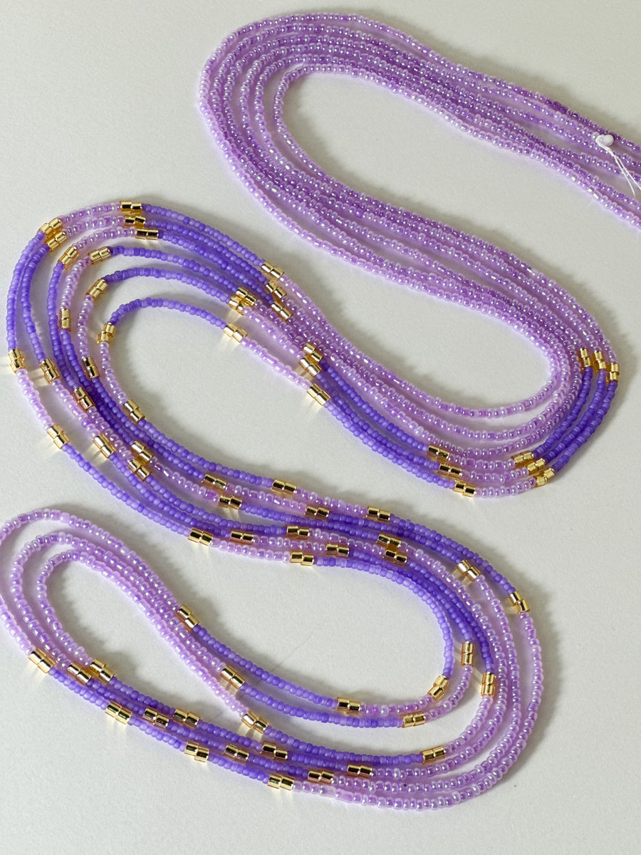 Purple & Gold Traditional Tie On Waistbeads