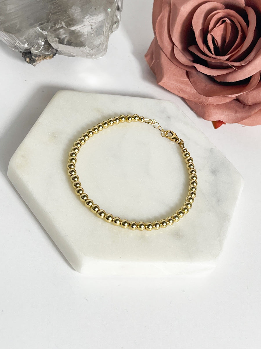 14k Gold Beaded Bracelet